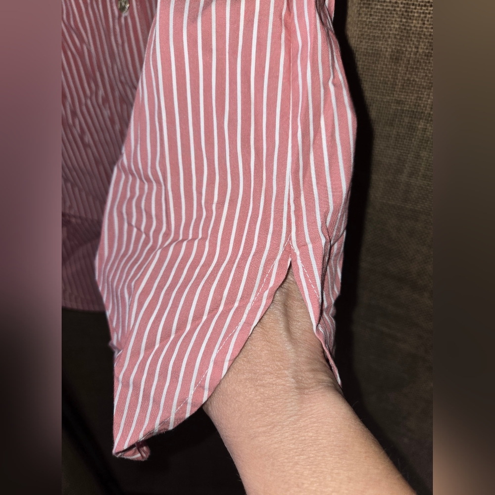 NWOT Women's Anne Klein Pink White Striped Button Up Size Small - Picture 8 of 13